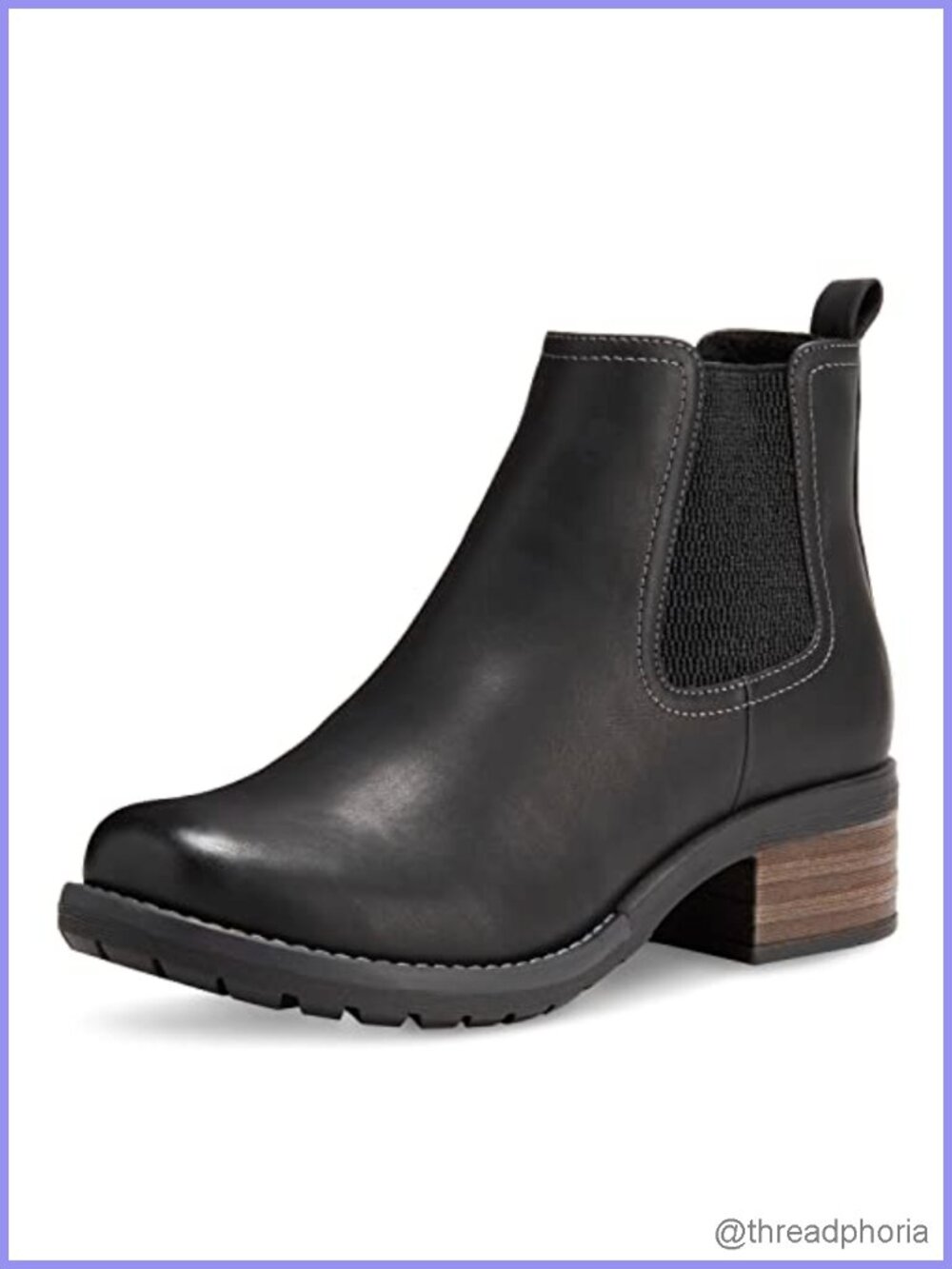 Womens Chelsea Ankle Boots Synthetic Memory Foam Block Heel